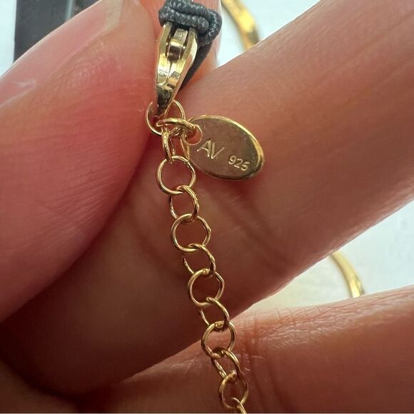 Argento Vivo Flat Gold-Plated Silver Necklace NEW - Picture 5 of 5